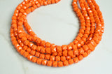Orange Acrylic Beaded Chunky Multi Strand Statement Necklace - Lexi