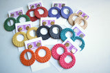 Big Faux Rattan Colorful Large Statement Earrings - Brittani