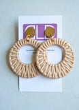 Big Faux Rattan Colorful Large Statement Earrings - Brittani