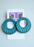 Big Faux Rattan Colorful Large Statement Earrings - Brittani