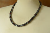 Mens Red Brown Gray Beaded Hematite Long Jasper Necklace - Marco