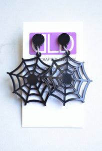 Halloween Ghost Acrylic Bat Lucite Spider Web Skull Statement Earrings