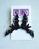 Halloween Ghost Acrylic Bat Lucite Spider Web Skull Statement Earrings