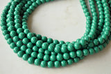 Dark Green Acrylic Lucite Bead Chunky Multi Strand Statement Necklace - Alana