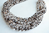 Black Clear Crystal Glass Beaded Multi Strand Chunky Statement Necklace - Anna Marie