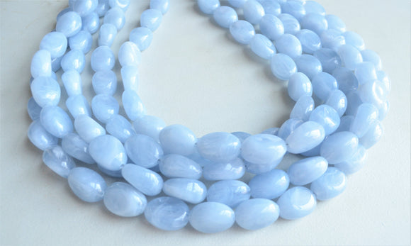 Light Blue Beaded Lucite Chunky Multi Strand Statement Necklace - Lauren