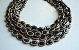 Black Gold Acrylic Bead Chunky Multi Strand Statement Necklace - Ava