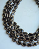Black Gold Acrylic Bead Chunky Multi Strand Statement Necklace - Ava