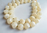Ivory White Gold Lucite Beaded Chunky Multi Strand Statement Necklace - Ashley