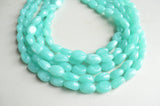 Aqua Blue Beaded Lucite Chunky Multi Strand Statement Necklace - Lauren