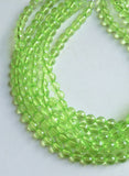 Light Green Faceted Acrylic Beaded Multi Strand Statement Necklace - Angelina