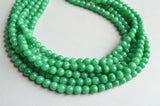 Green Jade Beaded Multi Strand Chunky Womens Statement Necklace - Michelle