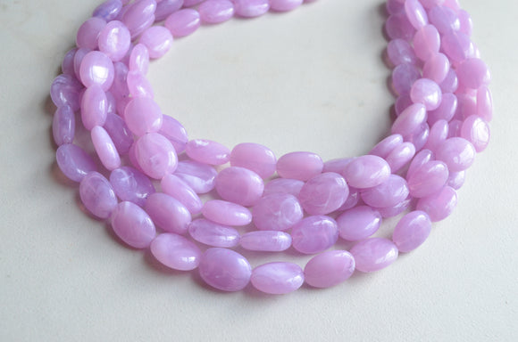 Purple Lilac Beaded Lucite Chunky Multi Strand Statement Necklace - Lauren