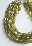 Olive Green Lucite Acrylic Beaded Multi Strand Chunky Statement Necklace - Lauren
