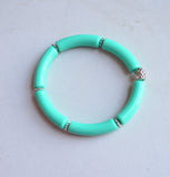 Neon Acrylic Lucite Tube Stretch Womens Bracelet