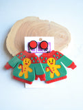 Christmas Snowman Santa Tree Gingerbread Man Holiday Acrylic Statement Earrings