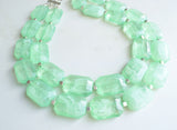 Mint Green Lucite Beaded Multi Strand Chunky Womens Statement Necklace - Jenny