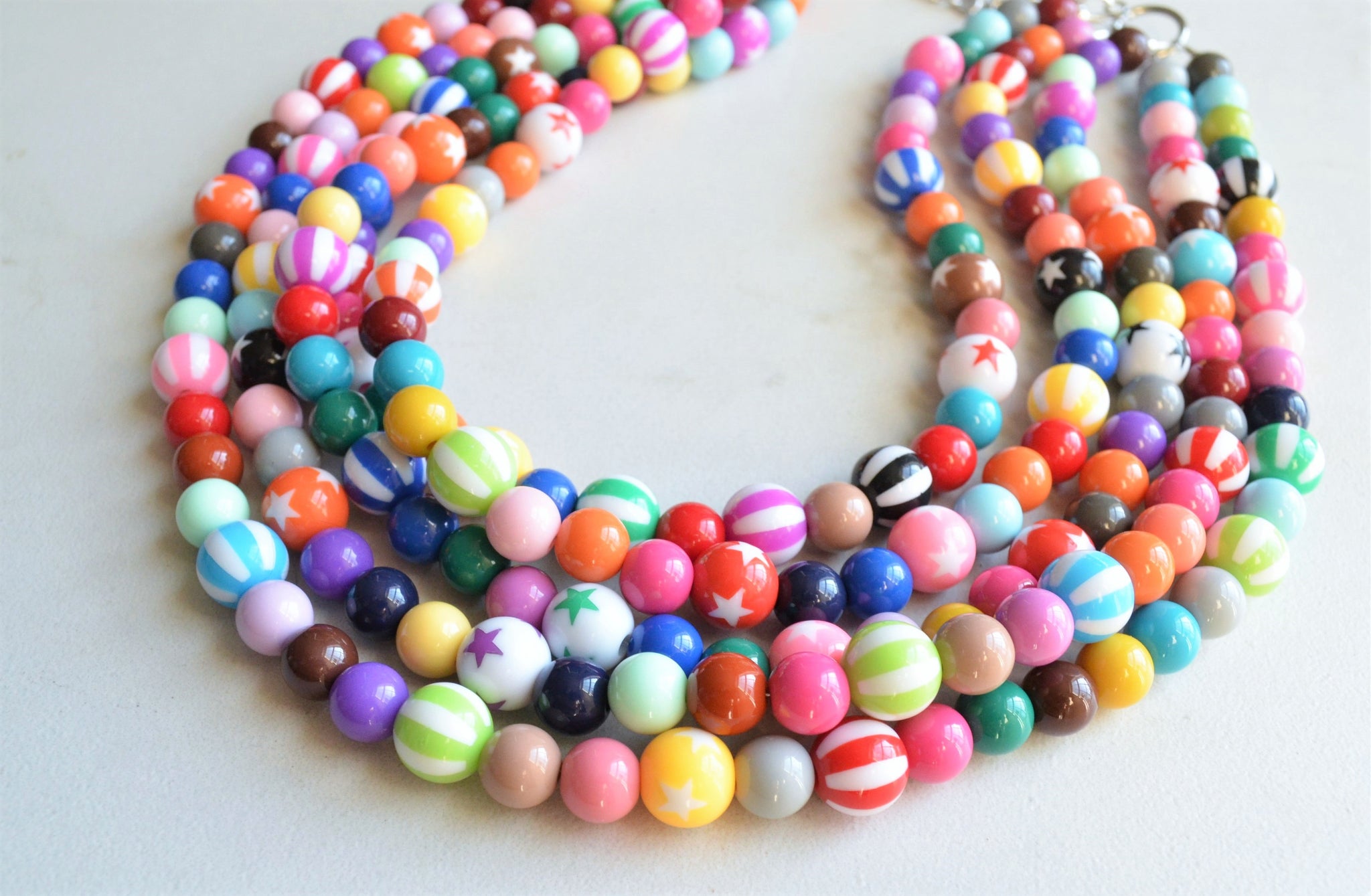Long polymer clay Statement necklace Starry night jewelry - Shop Zaizai Jewelry  Necklaces - Pinkoi