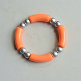 Acrylic Bead Lucite Tube Stretch Womens Bracelet