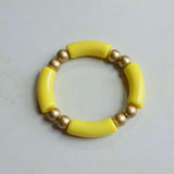 Acrylic Bead Lucite Tube Stretch Womens Bracelet