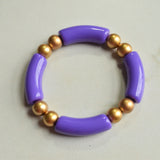 Acrylic Bead Lucite Tube Stretch Womens Bracelet