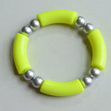 Acrylic Bead Lucite Tube Stretch Womens Bracelet