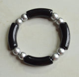 Acrylic Bead Lucite Tube Stretch Womens Bracelet