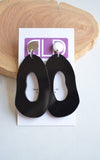 Black Lucite Acrylic Big Dangle Statement Earrings - Sylvia