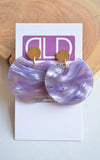 Aqua Blue Statement Lucite Big Acrylic Large Earrings - Hanna