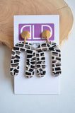 Black White Red Lucite Acrylic Geometric Statement Earrings - Maeve