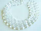 Lucite Acrylic Clear Bead Chunky Multi Strand Statement Necklace - Tessa