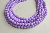 Light Purple Lavender Acrylic Lucite Bead Chunky Multi Strand Statement Necklace - Alana