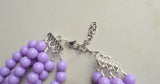 Light Purple Lavender Acrylic Lucite Bead Chunky Multi Strand Statement Necklace - Alana