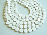 White Ivory Beaded Wood Multi Strand Chunky Statement Necklace - Charlotte