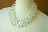 Lucite Acrylic Clear Bead Chunky Multi Strand Statement Necklace - Tessa