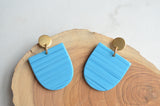 Turquoise Blue Beige Gray Pink White Acrylic Lucite Big Dangle Statement Earrings  - Nora