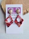 Tortoise Shell Statement Lucite Acrylic Black Earrings - Jillian
