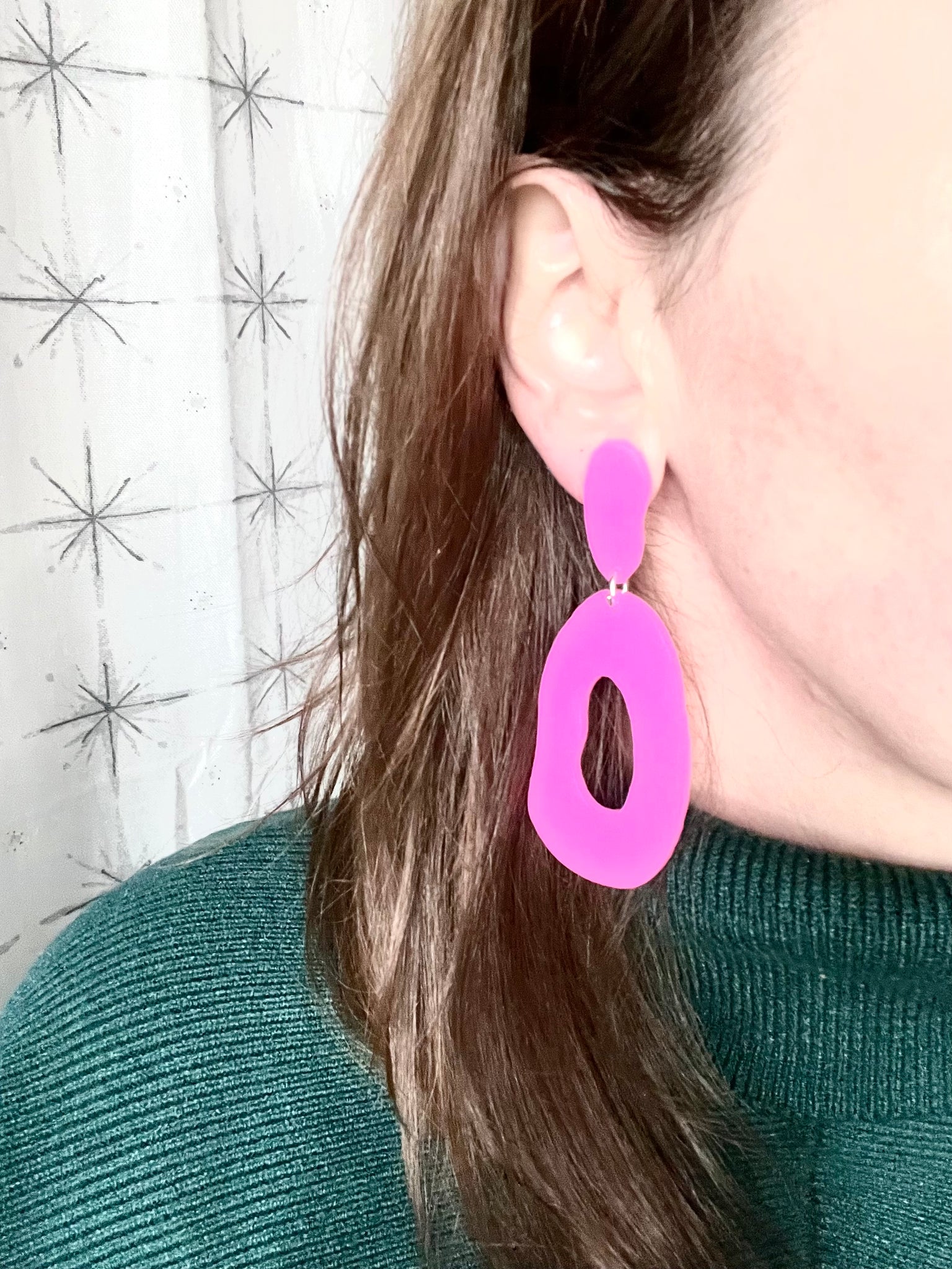 Big sales pink earrings