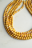 Yellow Purple Jade Beaded Multi Strand Chunky Statement Necklace - Michelle