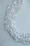 Clear Heart Glass Bead Multi Strand Chunky Statement Necklace