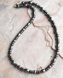 Mens Gray Hematite Stone Beaded Long Necklace - Ethan