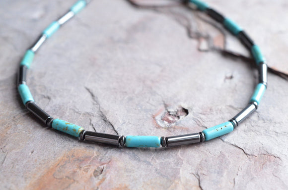 NAVAJO – SINGLE STRAND TURQUOISE STONES, HEISHI & JACLAS – VINTAGE –  Dancing Wolf Gallery