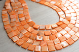 Orange Shell Chunky Multi Strand Beaded Statement Necklace - Tegan