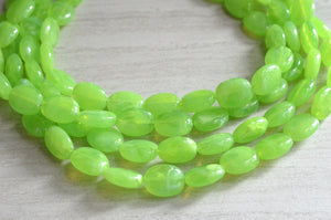 Lime Green Lucite Beaded Multi Strand Chunky Statement Necklace -  Lauren