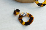Tortoise Shell Statement Earrings Lucite Big Earrings Gifts For Her - Tortuga