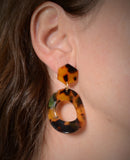 Tortoise Shell Statement Earrings Lucite Big Earrings Gifts For Her - Tortuga