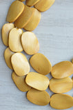 Wood Statement Necklace Beaded Yellow Necklace Gifts For Her - Miranda