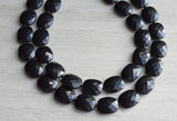 Black Acrylic Beaded Multi Strand Chunky Statement Necklace - Elizabeth