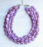 Purple Statement Necklace Lucite Beaded Necklace Chunky Necklace - Lauren
