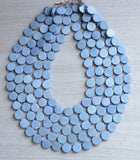 Blue Statement Necklace, Wood Bead Necklace, Wooden Necklace, Chunky Necklace, Gift For Woman - Charlotte